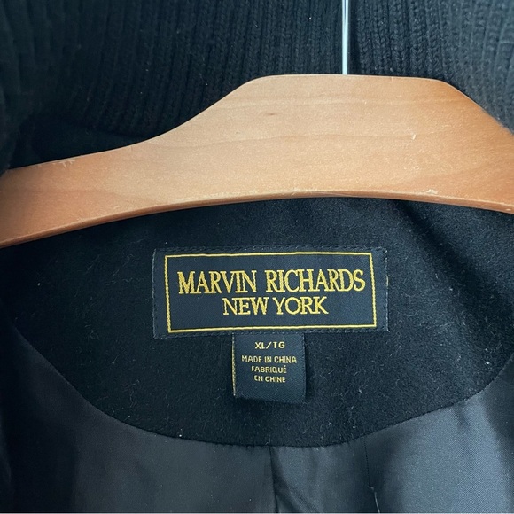 Marvin Richards New York Wool Belted Coat Black Womens Size XL - Picture 7 of 7